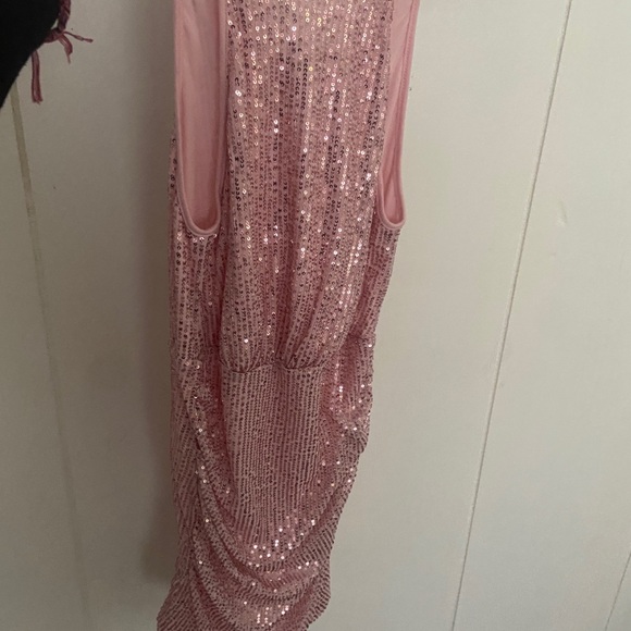 Pink Sequin Halter Dress - Picture 2 of 2